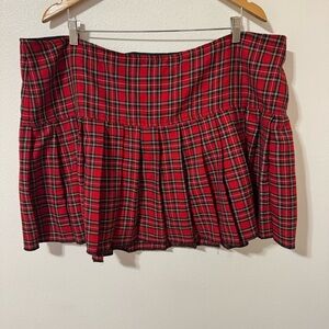 Vintage TRIPP NYC Skirt Red Black Plaid Pleated Mini Retro Hot Topic Grunge-22